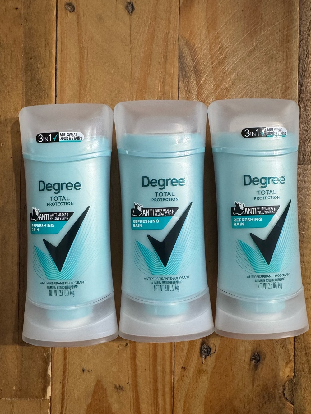 (3) Degree Total Protection Refreshing Rain Antiperspirant Deodorant Stick 2.6oz